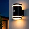 Image de Applique Murale Extérieure Solaire LED Aluminium avec Détecteur de Mouvement Gael Noir