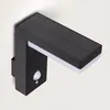 Image de Applique Murale Extérieure Solaire LED Aluminium avec Détecteur de Mouvement Goran Noir