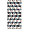 Image de Tapis Vinyle Panorama Mosaïque Hexagones de Ton Bleu 60x250 cm - Tapis pour Cuisine Bureau et Salon en PVC