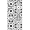Image de Tapis Vinyle Panorama Carreaux Ciments Fleur Gris 80x250 cm - Tapis pour Cuisine Bureau et Salon en PVC