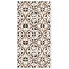 Image de Tapis Vinyle - Panorama - Carreaux Ciments Fleur - Marron - 60x250 cm - Résistant Intérieur/Extérieur