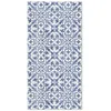 Image de Tapis Vinyle Panorama Carreaux Ciments Géométrique Bleu 80x150 cm - Tapis pour Cuisine Bureau et Salon en PVC