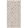 Image de Tapis Vinyle Panorama Carreaux Ciments Géométrique Brun 80x150 cm - Tapis pour Cuisine Bureau et Salon en PVC