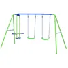 Image de Balançoire d’Extérieur Portique de Jardin pour Enfant +3 Ans Cadre en Métal Double Outdoor Toys 280x140x180 cm Siège 45 Kg