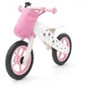Image de Vélo Sans Pédales Montessori Robincool Street Circuit 83x36x53 cm Draisienne en Bois Rose avec Sonnette et Panier en Tissu