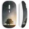 Image de Souris Sans Fil - MANIACASE - Arbre Galaxy - Couleur Blanc - Clé USB Wifi - Compatible Mac et PC
