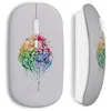 Image de Souris sans Fil - MANIACASE - Lion paint art - WiFi - Compatible Mac et PC - Blanc