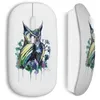 Image de Souris sans Fil - MANIACASE - Hiboux paint - USB wifi - Compatible Mac et PC - Blanc