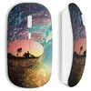 Image de Souris sans Fil - MANIACASE - Wave and sand - Blanc - Clé USB wifi incluse - Compatible Mac et PC