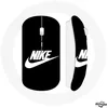 Image de Souris sans fil - Nike - Logo blanc sur fond noir - Compatible Mac et PC - Clé USB wifi - Noir et blanc