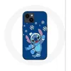 Image de Coque pour Iphone 14 - Maniacase - Stitch neige Noël - Souple - Bleu - Mixte