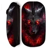 Image de Souris sans fil - Maniacase - Loup noir feu rouge - Ergonomique - USB - Optique