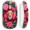Image de Souris sans fil - Maniacase - Tête de lion - Design floral - Optique - USB