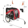 Image de Remorque Vélo Pliable pour Chien Animaux YIS - Noir/Rouge - 40 kg max - Réflecteurs de sécurité