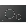 Image de Alca - Plaque de commande noire mate double touche contour chrome (M778)