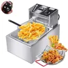 Image de Friteuse électrique domestique 2500 W avec panier 6 L en acier inoxydable contrôle de la température-26