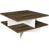 Image de Toilinux - Table basse design scandinave Hamton - L. 60 x H. 31 cm - Marron noix