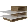 Image de Toilinux - Table basse design scandinave Venüs - L. 85 x H. 43 cm - Marron noix