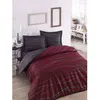 Image de Parure de lit - 1 housse de couette 220 x 240 cm + 2 taies doreiller 60 x 60 cm - 65% coton 35% polyester - Rouge