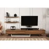Image de Le meuble TV Furny Home est un panneau de particules 100% mélaminé dune épaisseur de 18mm et dune taille de 180cm de largeur