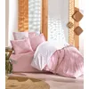 Image de Parure de lit - 1 housse de couette 140 x 200 cm + 2 taies doreiller 60 x 60 cm - 100% coton renforcé - Rose