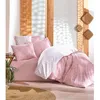 Image de Parure de lit - 1 housse de couette 220 x 240 cm + 2 taies doreiller 60 x 60 cm - 100% coton renforcé - Rose