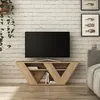 Image de Meuble TV - PIPRALLA - Chêne - 110 x 30 x 40 cm