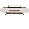 Image de Meuble TV en aggloméré blanc et noyer 145 cm