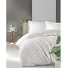 Image de Parure de lit - 1 housse de couette 220 x 240 cm + 2 taies doreiller 60 x 60 cm - Satiné 100% coton - Blanc