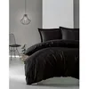 Image de Parure de lit - 1 housse de couette 220 x 240 cm + 2 taies doreiller 60 x 60 cm - Satiné 100% coton - Noir