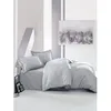 Image de Parure de lit - 1 housse de couette 220 x 240 cm + 2 taies doreiller 60 x 60 cm - Satiné 100% coton - Gris