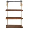 Image de Toilinux - Etagère murale design industriel Garo - L. 60 x H. 120 cm - Marron