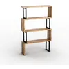 Image de Etagère - BOBOCHIC - ZIKO - Noyer - Marron - Style Industriel - Loft - Pieds métal - Espace généreux