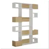 Image de SUBLEEM Étagère LENIO Blanc / Chêne Blanc Détail couleur Nombreux rangements Mélaminé