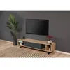 Image de BOBOCHIC Meuble télé ZORI Anthracite Mocha Anthracite Quatre niches Pieds en bois Fonctionnel