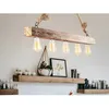 Image de Lustre en bois - 5 lampes - L. 100 x H. 53 cm - Coloris naturel - EREBOS