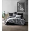 Image de Parure de lit - 1 housse de couette 220 x 240 cm + 2 taies doreiller 60 x 60 cm - 100% coton renforcé - Gris