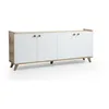 Image de Buffet scandinave - SUMER - 4 portes - 180 x 78 x 41 cm - Chêne / Blanc