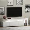 Image de Meuble TV avec éclairage LED - BELIZ - Blanc - 192 x 53 x 37 cm