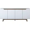 Image de Buffet - GD102 - 4 portes - 180 x 79 x 45 cm - Blanc / Noyer