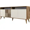 Image de Buffet - MILAN - 4 portes - 180 x 78 x 35 cm - Noyer / Crème
