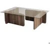 Image de Table basse en verre et aggloméré Escape (Noyer)