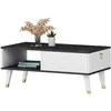 Image de Table basse en bois Delux - 90 x 45 x 42 cm - Noir Blanc