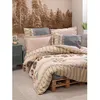 Image de Parure de lit - 1 housse de couette 220 x 240 cm + 2 taies doreiller 60 x 60 cm - 100% coton renforcé - Beige