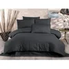 Image de Parure de lit - 1 housse de couette 220x240 cm + 2 taies doreiller 60x60 cm - 80% coton 20% polyester - Anthracite
