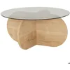 Image de Table basse en verre Bubble chêne - plateau effet fumé