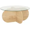 Image de Table basse en verre - BUBBLE - Ronde - Chêne Saphir - 75 x 75 x 35 cm