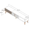 Image de Meuble TV en bois Milan - 180 x 35 x 40 cm - Noyer Blanc