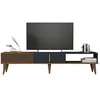 Image de Meuble TV en bois Milan - 180 x 35 x 40 cm - Noyer Anthracite