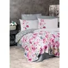 Image de Parure de lit - 1 housse de couette 220 x 240 cm + 2 taies doreiller 60 x 60 cm - 100% coton renforcé - Gris